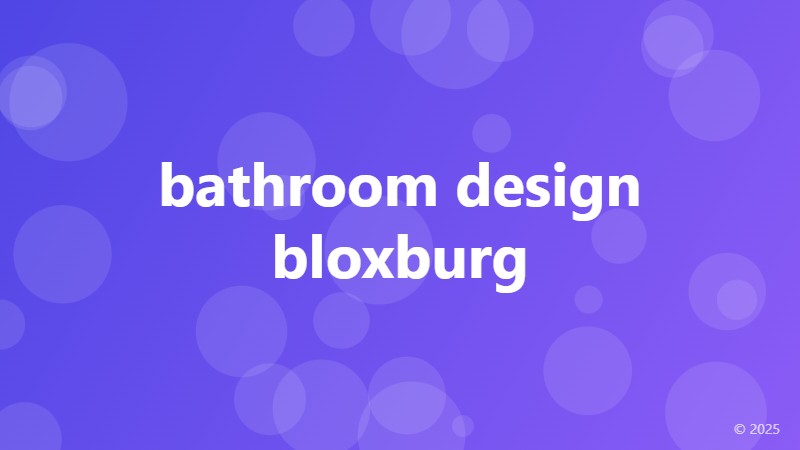 bathroom design bloxburg