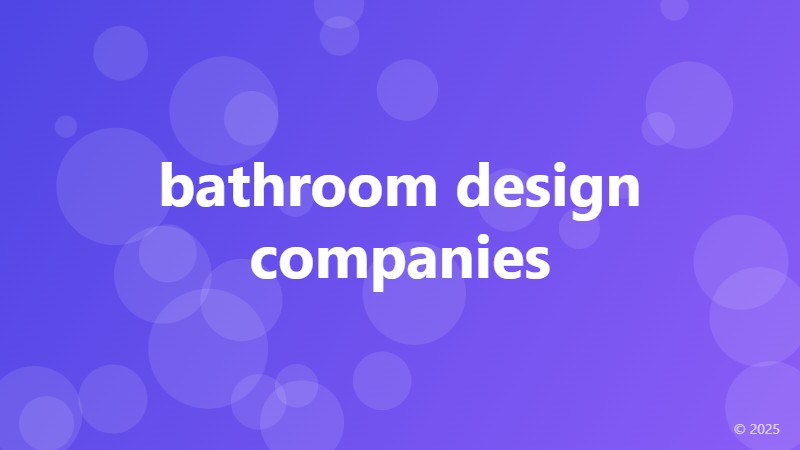 bathroom design companies