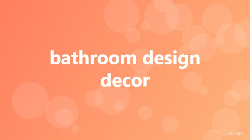 bathroom design decor
