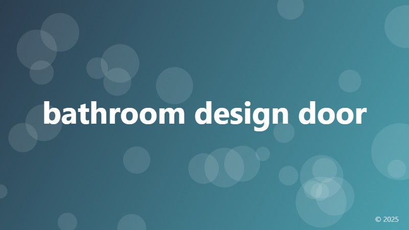bathroom design door