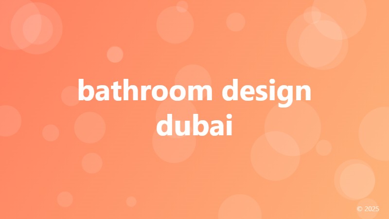bathroom design dubai