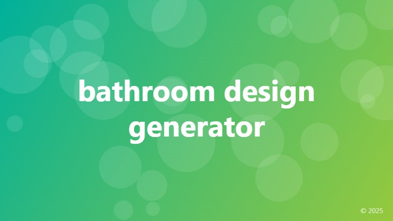 bathroom design generator