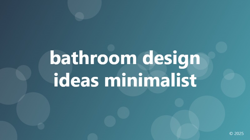 bathroom design ideas minimalist