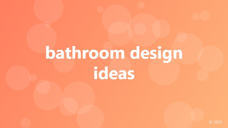 bathroom design ideas