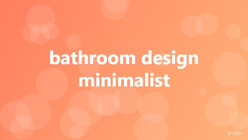 bathroom design minimalist