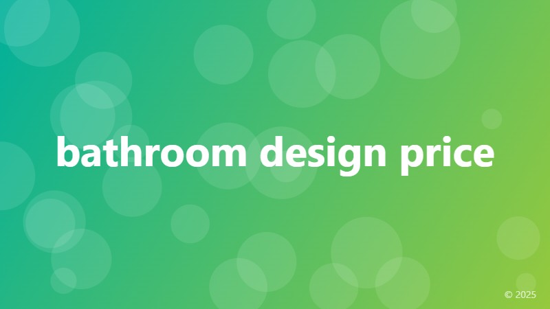 bathroom design price