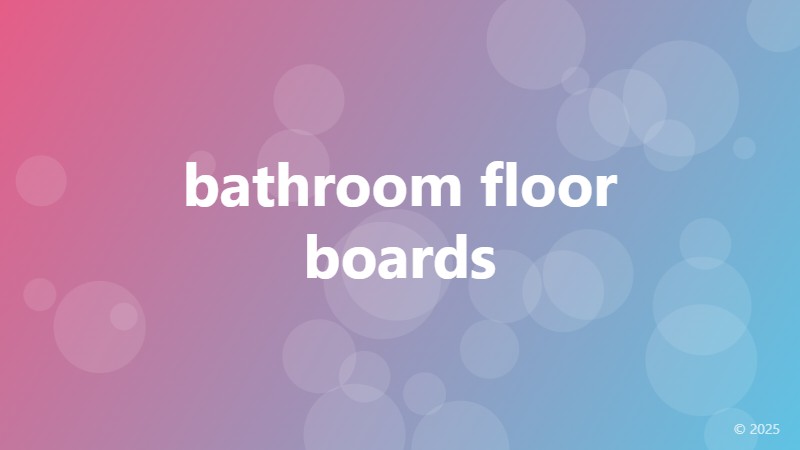bathroom floor boards
