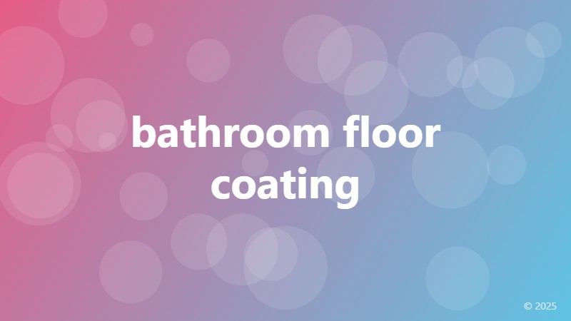 bathroom floor coating