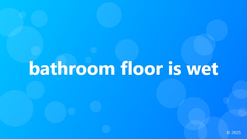 bathroom floor is wet