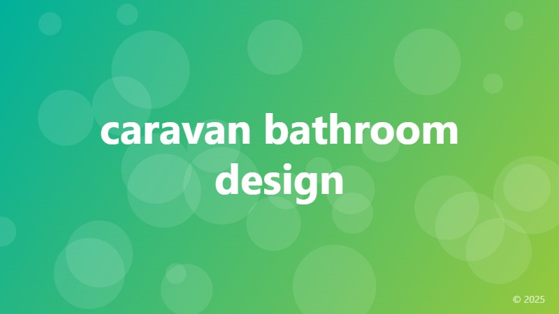 caravan bathroom design